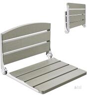 NEW Duseu Circular Edge Folding Shower Seat, 16.1" Wide, Wall-Mounted, 330 lb Capacity, Gray/Metallic -HARDWARE NOT INCL