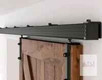 NEW Sliding Barn Door Hardware Kit, Black Powder-Coated Steel, 6-8 ft Rail, Supports Doors up to 36" Wide and 220 lbs