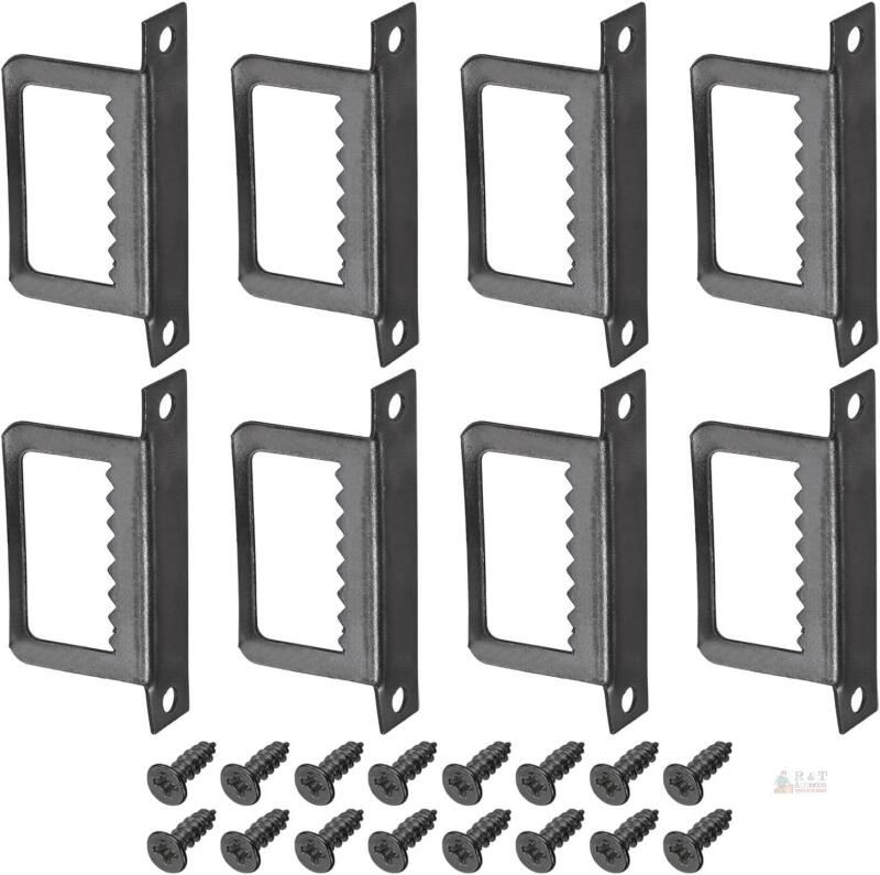 New DTGN 1 3/5 Inch Saw Tooth L Shape Double Hole with Screws Good for Frame Hanging - 10Pcs - Good for Hanging Paintings Picture - Frame Hook Photos - Black