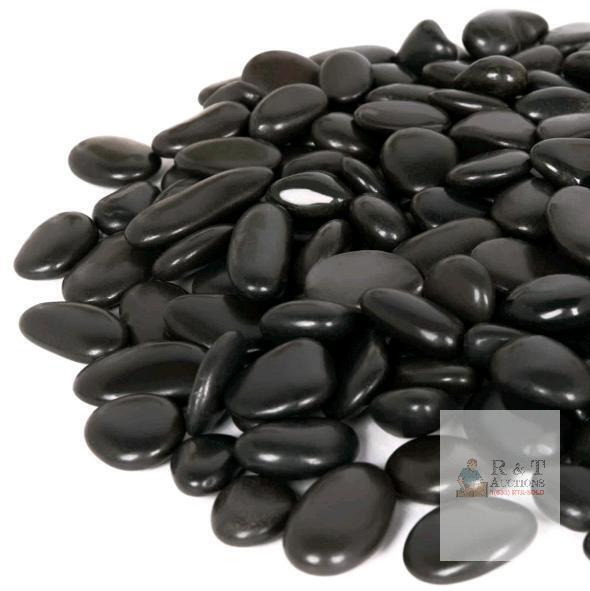 NEW GASPRO 30 lb Polished Black River Rocks, 1&ndash;2 in, Decorative Stones for Gardens, Planters, Walkways