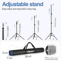 NEW EMART 7ft Adjustable Aluminum Light Stand, 3 Sections, with Carry Bag, Black