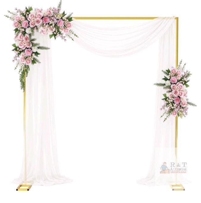 NEW EMART Heavy-Duty Adjustable Square Wedding Arch, 4.8&ndash;10 ft Height, 4&ndash;10 ft Width, Supports 33 lb