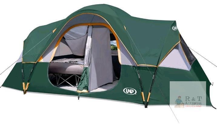 NEW UNP 10-Person Family Camping Tent, 18x9 ft, 78in Center Height, 2 Rooms, 5 Windows, Waterproof