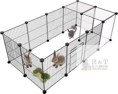 NEW Homidec Modular Small Animal Playpen, 48"x24"x16", Metal & Plastic Panels, Door & Assembly Kit Incl.
