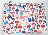 LEVLO Korean Group Army RM Bag &ndash; BTS Chibi Design, Cotton Canvas, 9.05" x 6.69"