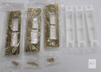 Uxcell Door Strike Plate Set, Model s24112600ux0338, 201 Stainless Steel, Gold Finish, 3 Sets