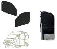 NEW VanEssential Insulated Front Door Window Covers for Mercedes Sprinter (2007&ndash;Present), Black, Pair