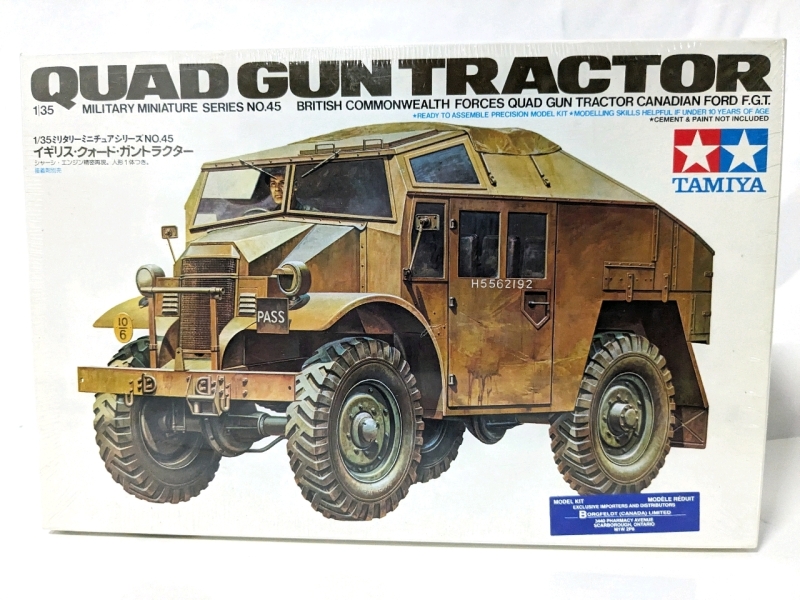 New TAMIYA Quad Gun Tractor 1/35 Scale Military Miniatures Series No. 45 Model Kit .