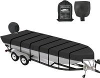Kalinco 12-14 FT Jon Boat Cover, 600D Heavy-Duty Polyester, Waterproof, UV-Resistant, Black