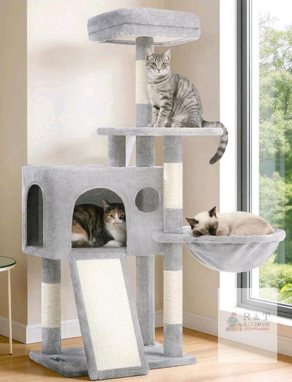 NEW Gitelsnour GCT005SW Cat Tree with Hammock, Hideout, and Scratching Posts, 41.3" Tall