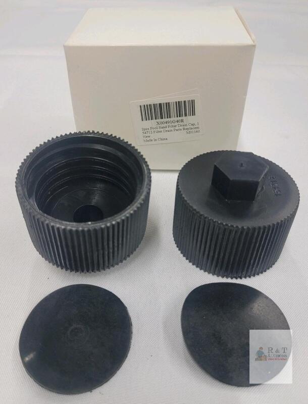 2pcs Pool Sand Filter Drain Caps, Model 54712, Plastic, Fits 1.5" Filters, X00491G40R