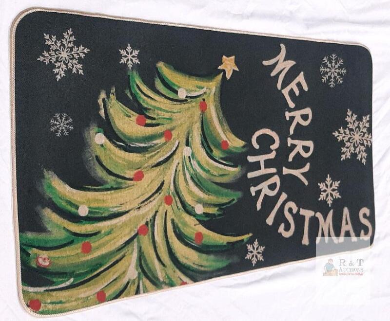 NEW Artoid Mode Merry Christmas Tree Doormat 17x29 Inch Polyester Non-Slip Mat - Holiday Decor