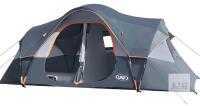 NEW UNP 10-Person Camping Tent, 18x9 ft, 2 Rooms, 5 Windows, Waterproof, Easy Setup