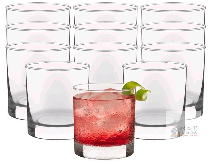 NEW Set of 12 Clear 11 oz Old Fashioned Glass Tumblers with Heavy Base