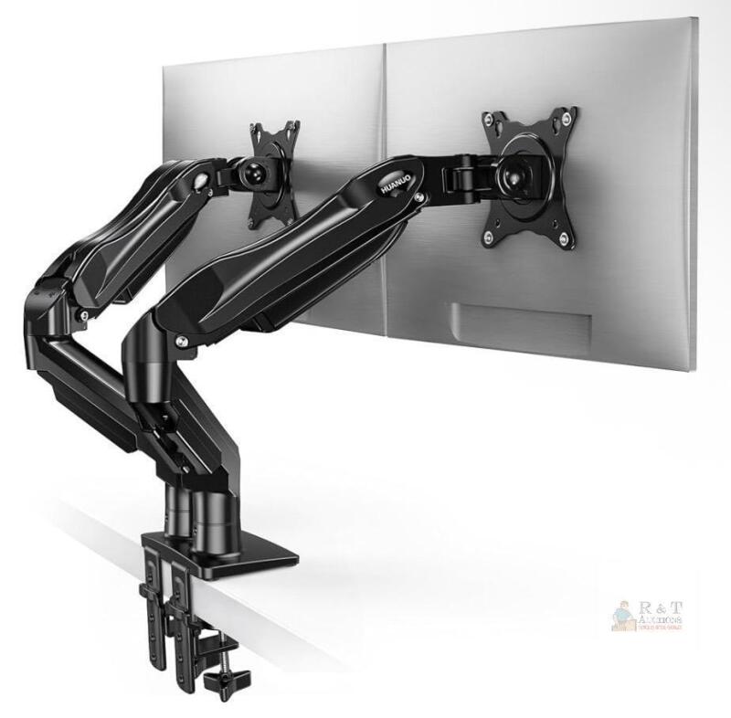 NEW HUANUO HNDS6 Dual Monitor Desk Mount Arm, Fits 17"-32" Monitors, 19.8 lbs per Arm, 360&deg; Rotation