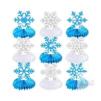 New 9pcs Snowflake Table Centerpieces, Snowflake Honeycomb Decorations