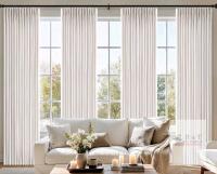 NEW MIULEE Pinch Pleated Linen Blend Curtains, 40" W x 96" L, 4 Panels, 100% Blackout, White/Cream
