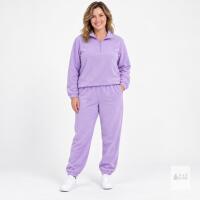 NEW Light Purple Fleece Tracksuit Set, Quarter-Zip Pullover & Elastic Pants, Size Medium
