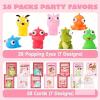 NEW 28 Pc Animal Pop-Eye Keychain Toys with Friendship Cards, Classroom Exchange Set - 2