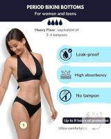 New Size Large Retails $49.99 SORIO Period Swimwear for Teens & Women - Heavy Flow 4-Layer Leakproof Period Swim Bottom - Holds 3-4 Tampons' Worth - Discreet & Odor-Free - Pool & Beach