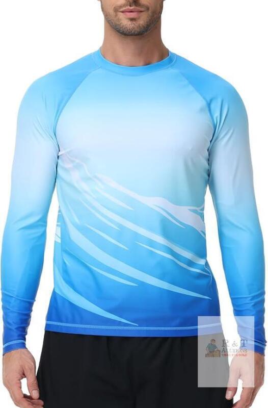 New Size 3XL VAYAGER Men's Swim Shirts UPF 50+ Rash Guard Long Sleeve Quick Dry T-Shirt Loose Fit Water Fishing UV Protection Shirts