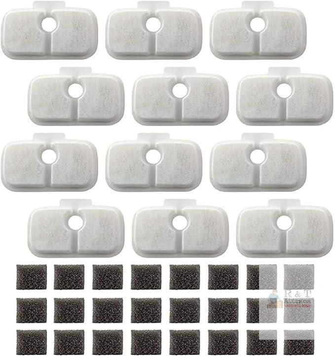 New Cat Water Fountain Filter 12Pack Filters +24 Sponges,Pet Fountain Filters Replacement, Cat Filter Replacement Kit for Petlibro (for 12months)