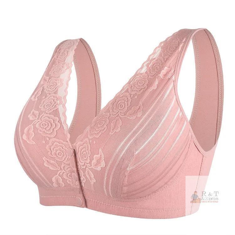 New Mu Ji Ting Size B48 Pink Front-Closure Bra