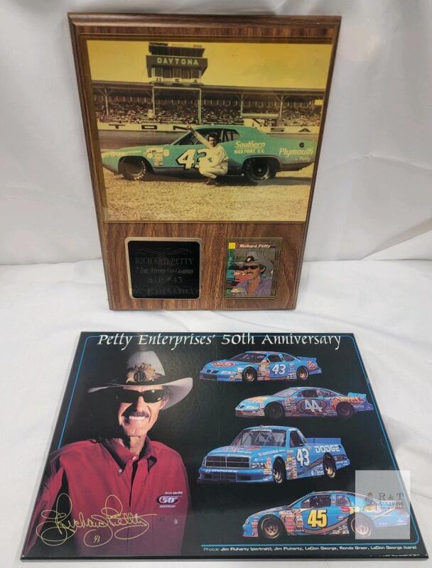 Richard Petty 7-Time Winston Cup Champion Plaque & 50th Anniversary Print