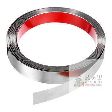 New 19.7ft x 0.98" Wall Trim Self Adhesive Stainless Steel Mirror Finish Trim Silver