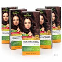 5 New Herbishh CHESTNUT BROWN Colour Shampoo With Full Grey Coverage, 3-in-1, Long Lasting Hair Colour, 400ml, exp 15/5/2026