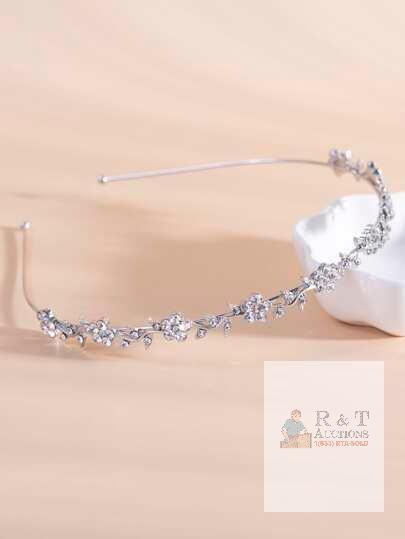 New 1pc Flower & Rhinestone Decor Headband, Best Gifts For Mothers, Friends, Teachers, And Festivals, Hair Accessories