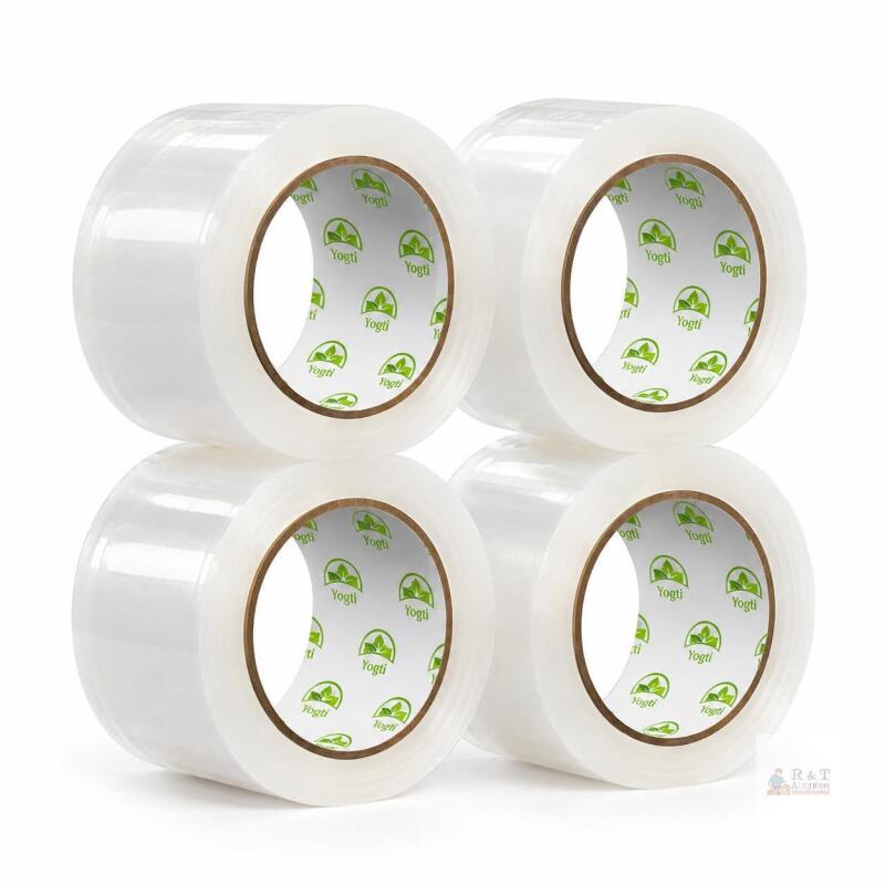 Yogti Clear Packing Tape, Packaging Tape Heavy Duty 240 Gauge - 1.88" x 100M - 4 Rolls, 60 Micron, 2.4 mil, 109 Yards per roll
