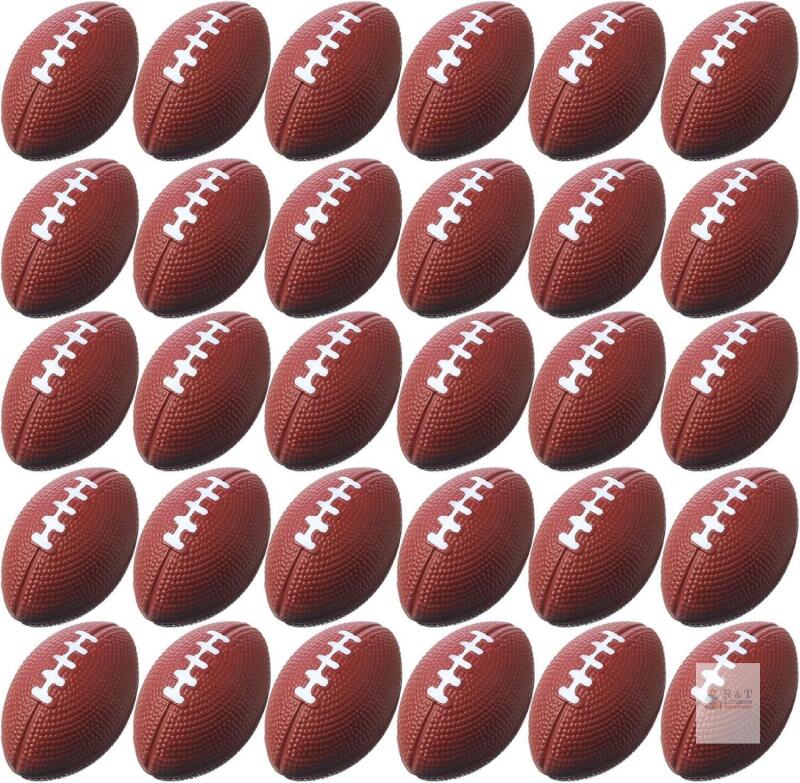 New 30 Pack Mini Footballs Foam Sports Balls Bulk 2.17" for Kids Adult | School Party Favor Gift, Sports Themed Ball Toy