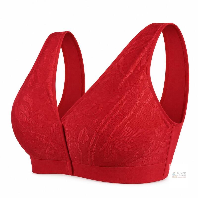 New Mu Ji Ting Size B48 Red Front-Closure Bra