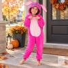 New Size 120 cm (age 6-7) Kids&rsquo; Pink Plush Character Hooded Onesie Costume Pajamas