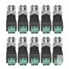 New BNC Male Connector to 2 Screw Terminal Solderless Adapter for CCTV Surveillance Camera, CAT5 Coaxial Cable, 10 Pack