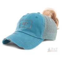 New Speedy Pros Womens Ponytail Cap Montana State Map Mt Embroidery Cotton Messy Bun Distressed Trucker