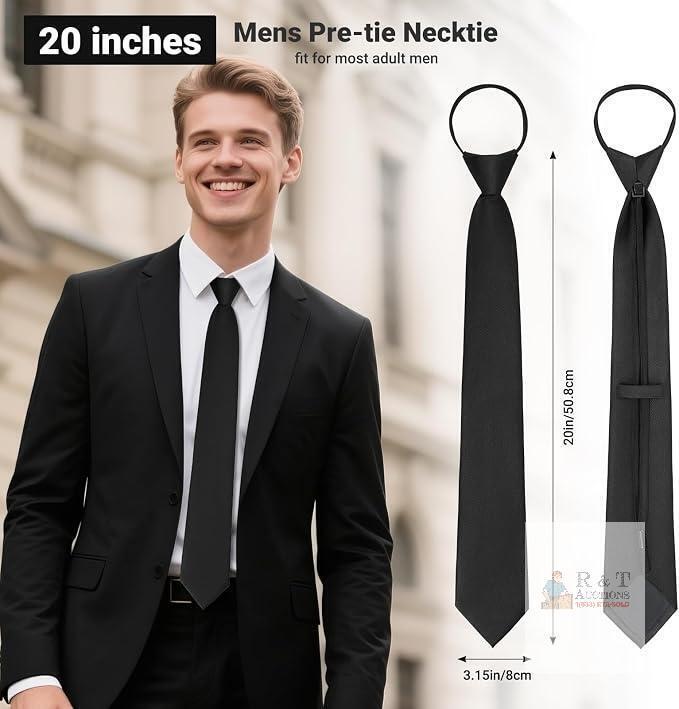 New Puistr Pre Tied Adjustable Zipper Ties for Men 3.15"