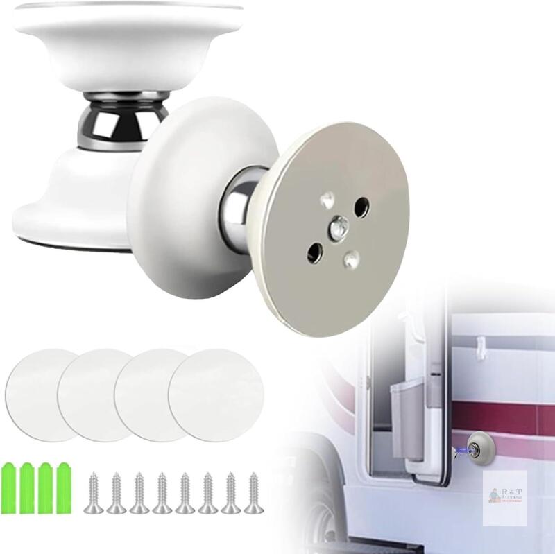New 2 Pack RV Door Holder Magnetic Door Catch for RV, Travel Trailers, Camper, Motor Home, Keep Door Open, White