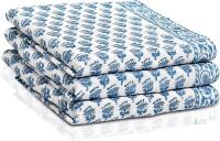 CPC Apatite Blue Block Print Waffle Kitchen Towel Set of 3-16x28 Inch
