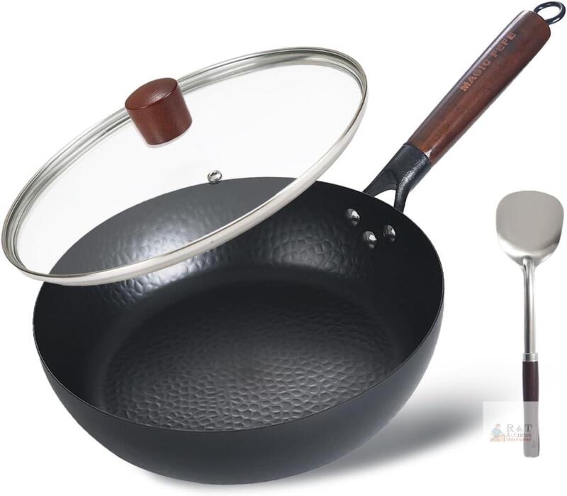 New Cast Iron Pre-Seasoned Skillet - 11 Inch Non Stick Frying Pans with Lid, Removable Handle & Non-Toxic, Oven & Dishwasher Safe, Compatible with Induction, Gas, Electric Stovetops