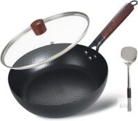 New Cast Iron Pre-Seasoned Skillet - 11 Inch Non Stick Frying Pans with Lid, Removable Handle & Non-Toxic, Oven & Dishwasher Safe, Compatible with Induction, Gas, Electric Stovetops