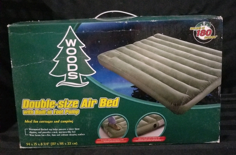 New WOODS double air bed with built in pump