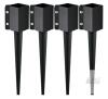 NEW VEVOR 4-Pack Fence Post Anchors FX-3.5-24-4, 24 in Steel Ground Spikes, Fits 3.5 in Posts, Black
