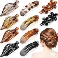 New 10 Pcs Tortoiseshell Flat Claw Clips Set, 3 Styles French Hair Clips, Strong Hold No Slip Design for Thin Thick Curly Hair, Women Daily Hair Accessories