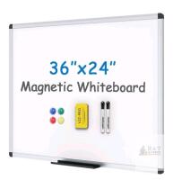 NEW VIZ-PRO 36" x 24" Magnetic Whiteboard with Accessories, Lacquered Steel Surface