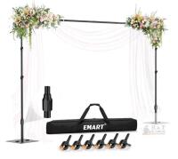 NEW EMART Heavy-Duty Adjustable Pipe and Drape Backdrop Stand Kit, 10x10 ft, Black