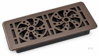 New NEW 4&Prime; &times; 10&Prime; Decorative Brown Metal Floor Register &ndash; Floral Pinwheel Design