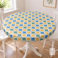 New Round Fitted Tablecloth with Elastic Edge,Water-Resistant Wipeable Fits32-36" tables