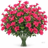 Set of 12 Artificial Hot Pink Petunia Flower Stems &ndash; Indoor/Outdoor Floral D&eacute;cor